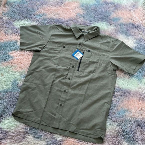 Columbia Men’s Newton Ridge 50 upf rated II Short Sleeve Shirt size Large - Picture 1 of 7